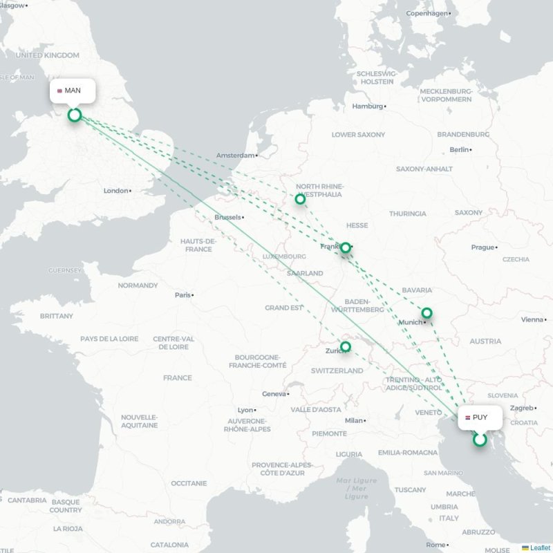 PUY - MAN route map