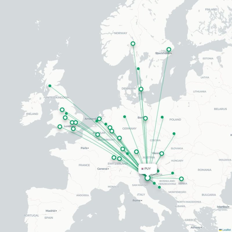 PUY - GOT route map