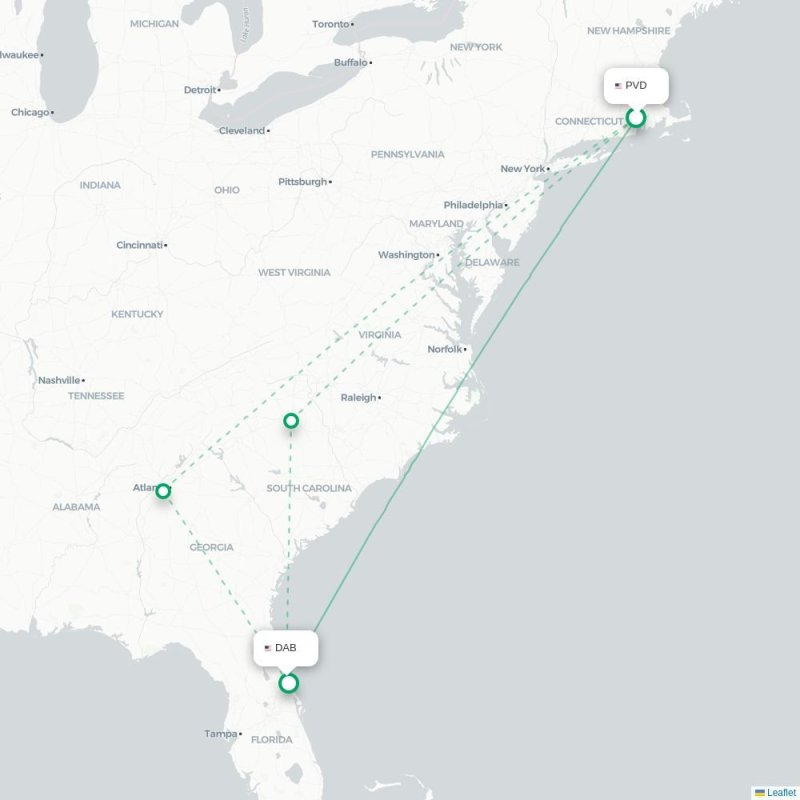 PVD - DAB route map