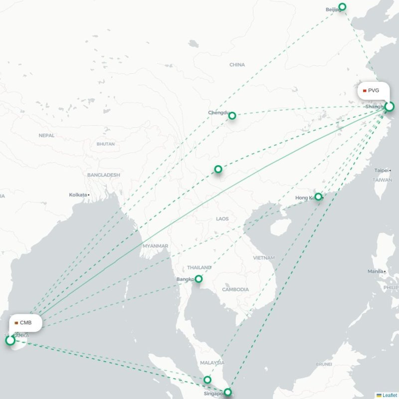 PVG - CMB route map