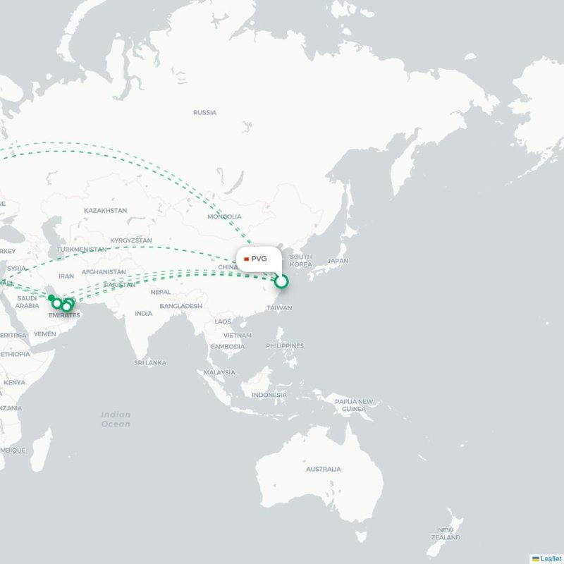 PVG - CMN route map