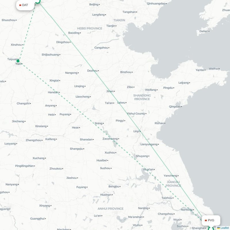 PVG - DAT route map