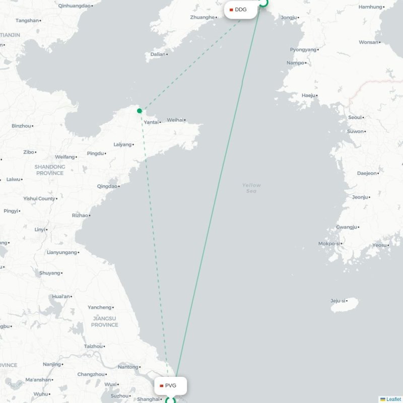 PVG - DDG route map