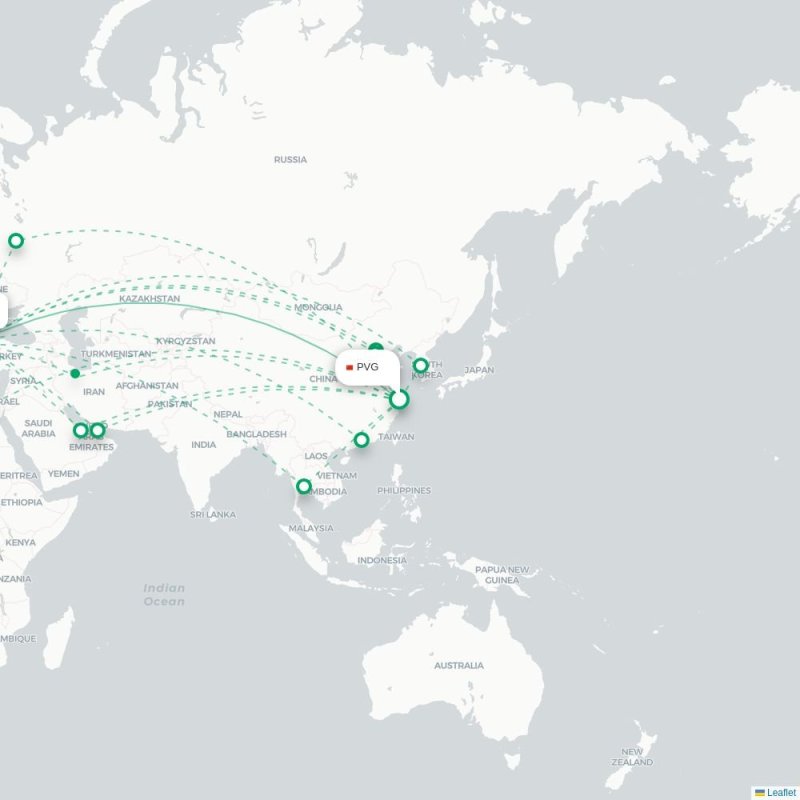 PVG - IST route map