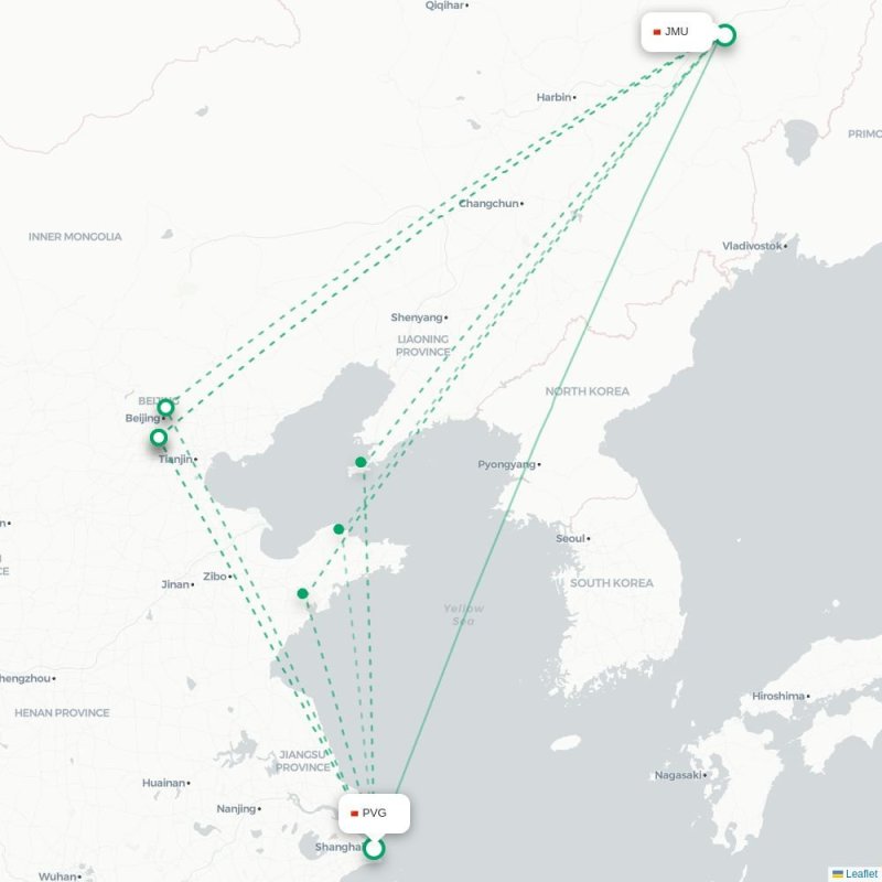 PVG - JMU route map