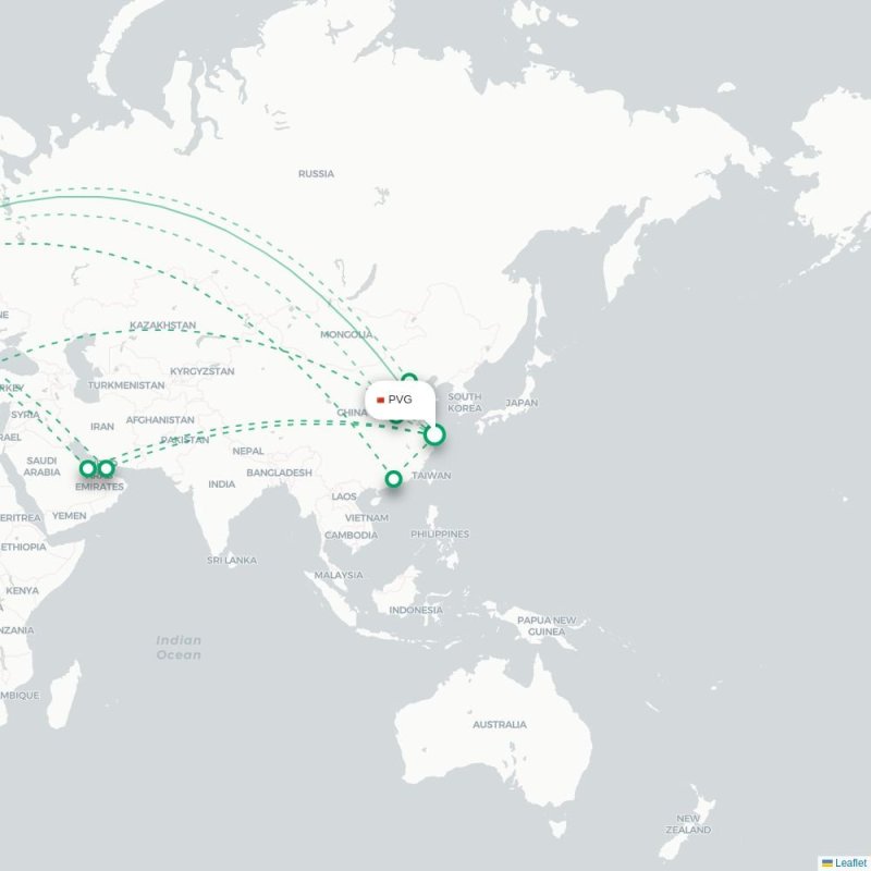 PVG - LGW route map