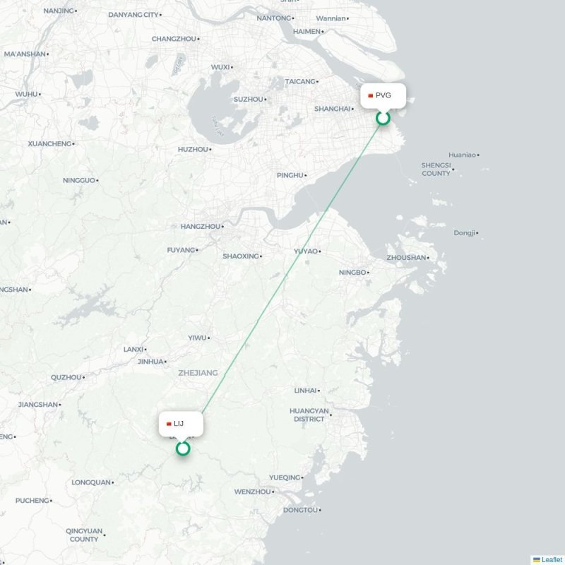PVG - LIJ route map