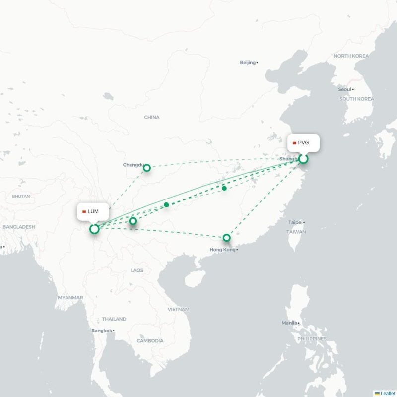 PVG - LUM route map