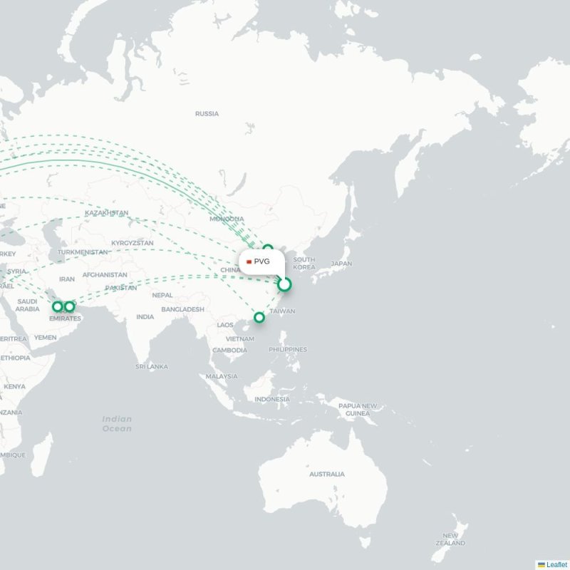 PVG - MAD route map