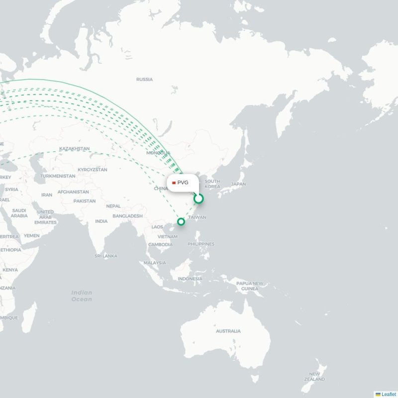 PVG - MAN route map