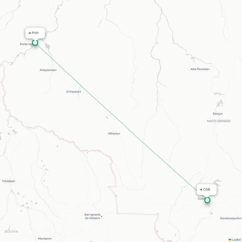 PVH - CGB route map