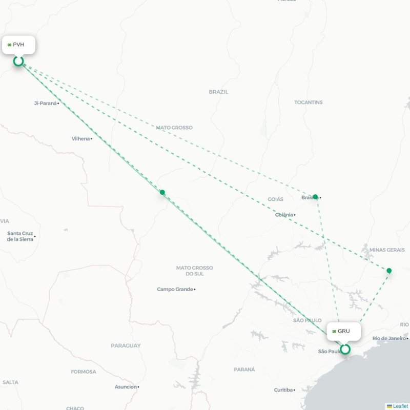 PVH - GRU route map