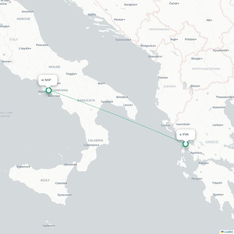PVK - NAP route map