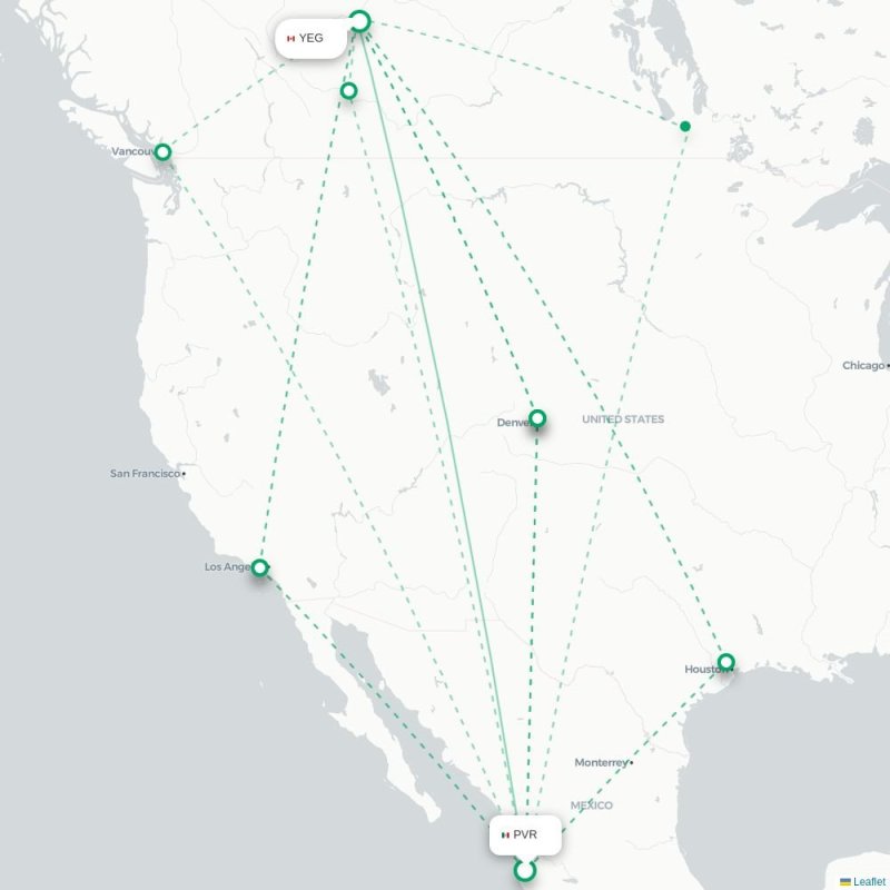 PVR - YEG route map