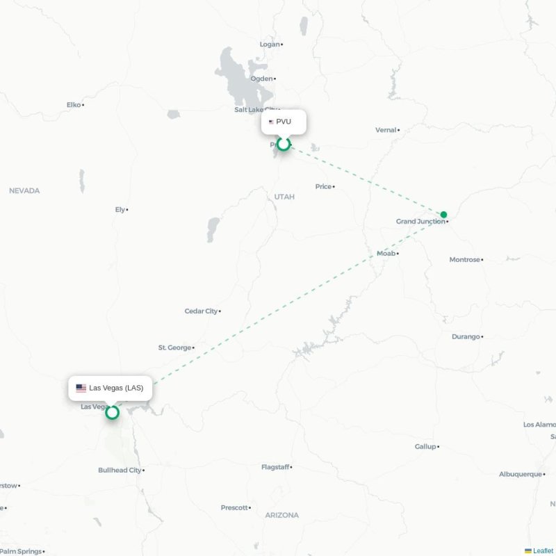 PVU - LAS route map