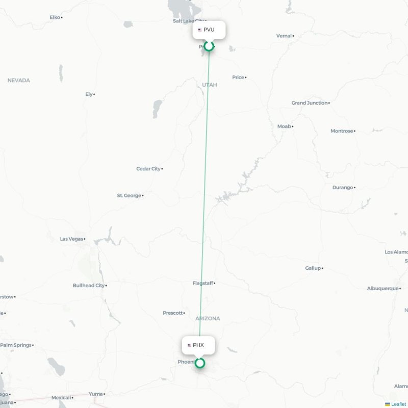 PVU - PHX route map