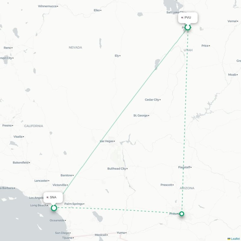 PVU - SNA route map