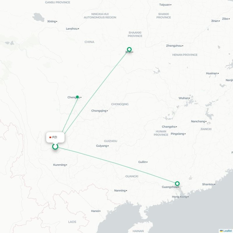 PZI - PEK route map