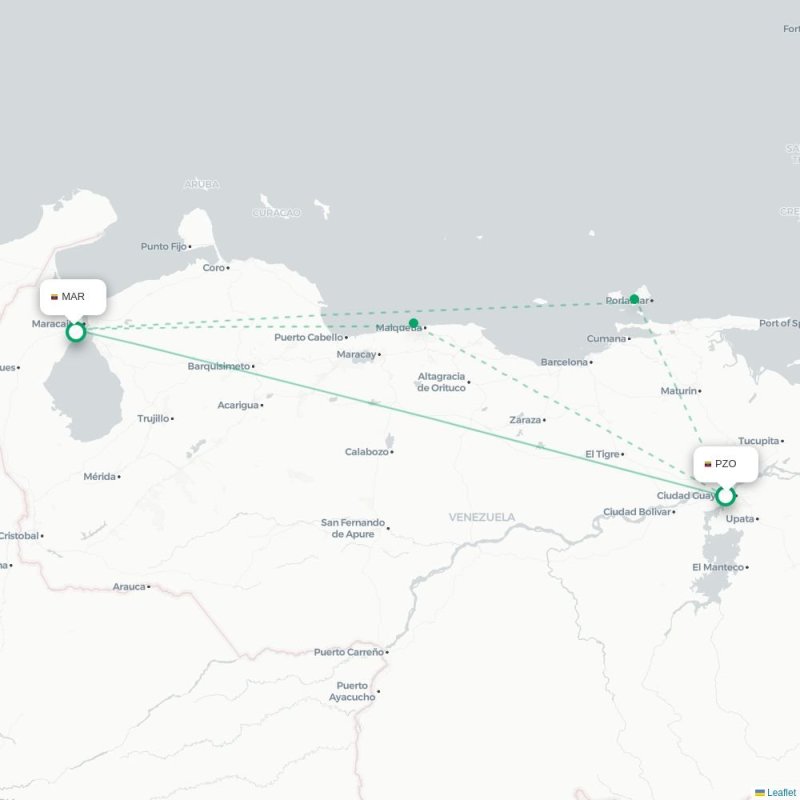 PZO - MAR route map
