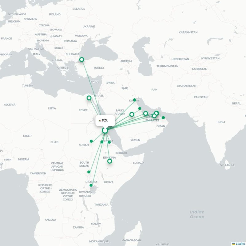PZU - KWI route map