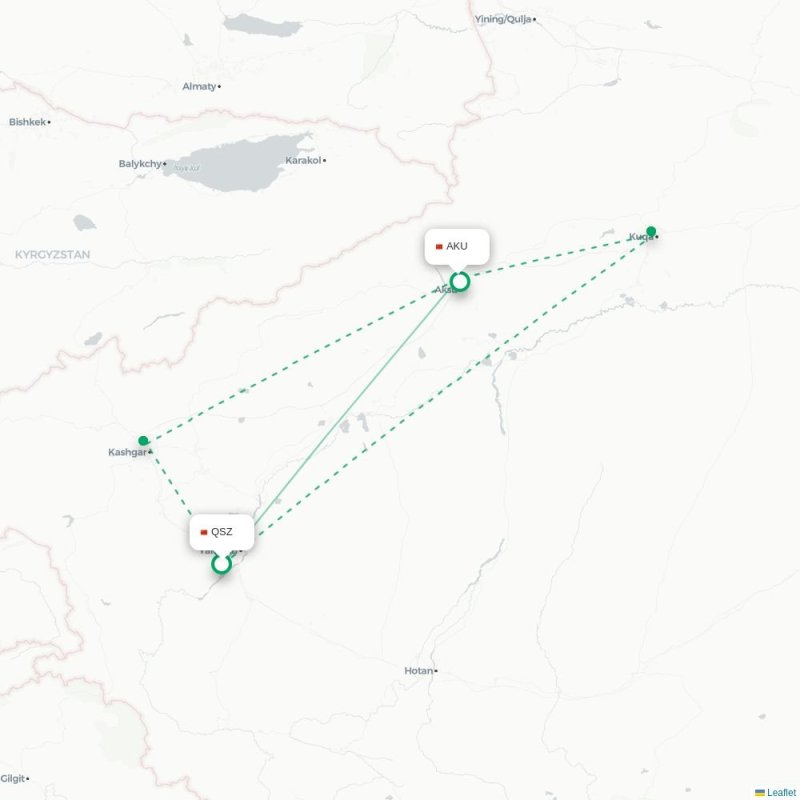 QSZ - AKU route map