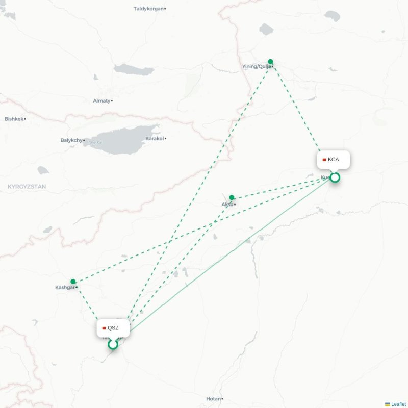 QSZ - KCA route map