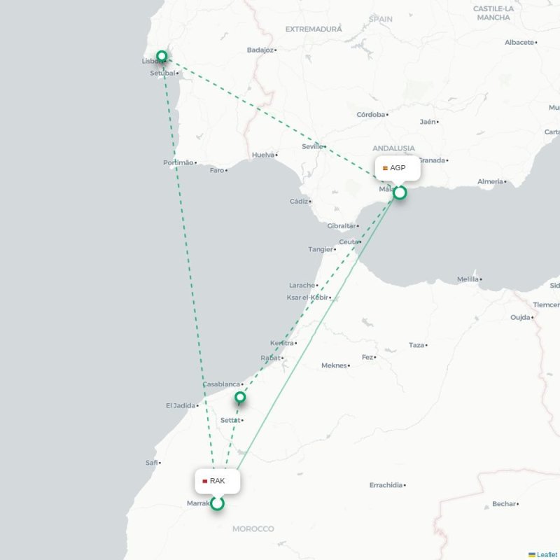 RAK - AGP route map