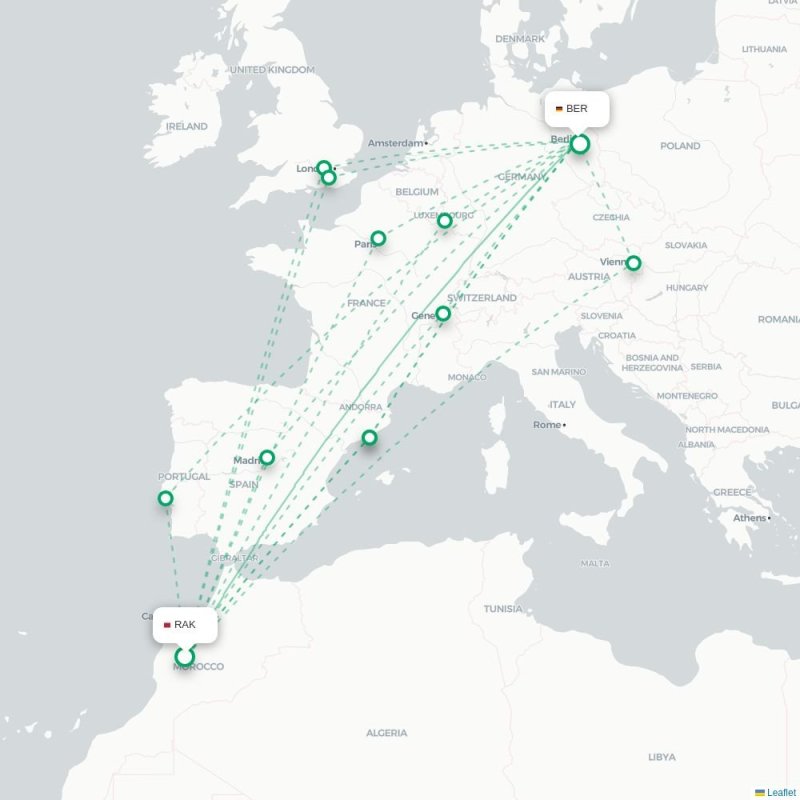 RAK - BER route map