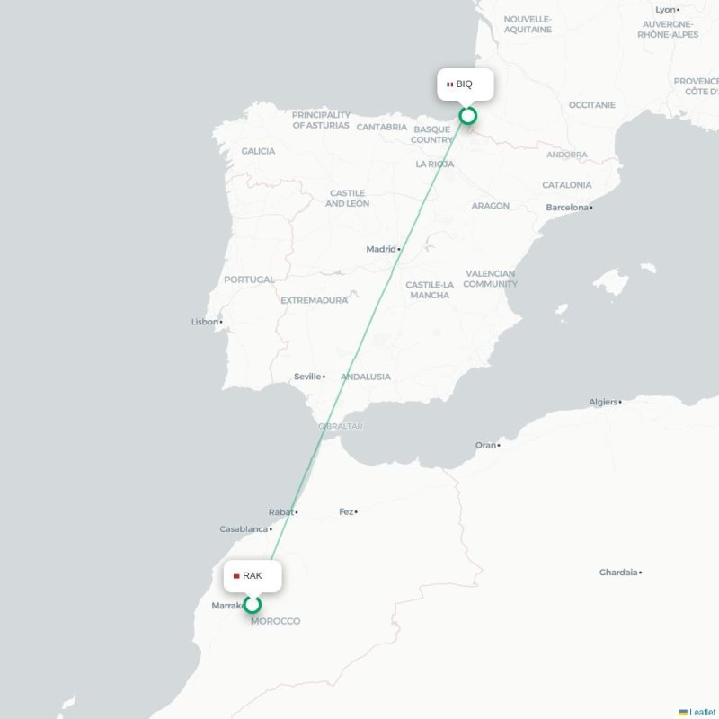 RAK - BIQ route map