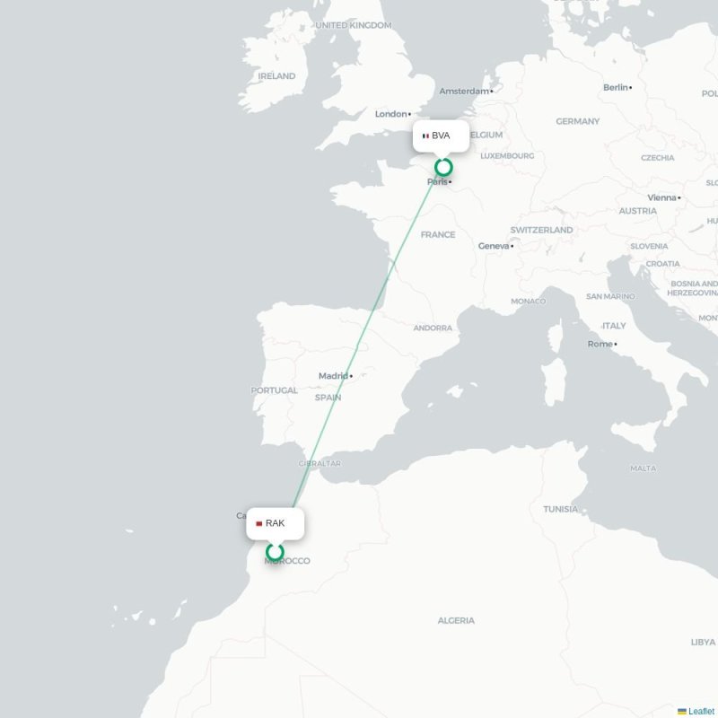 RAK - BVA route map