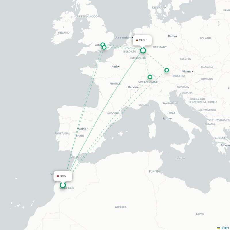 RAK - CGN route map