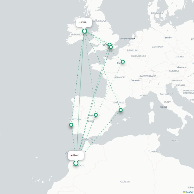 RAK - DUB route map