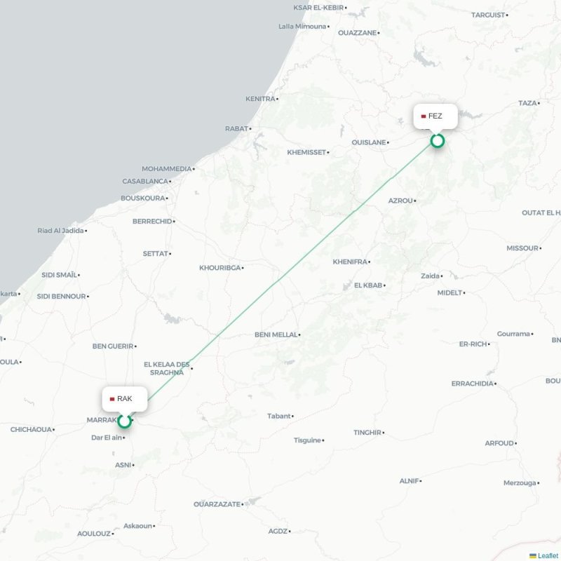 RAK - FEZ route map