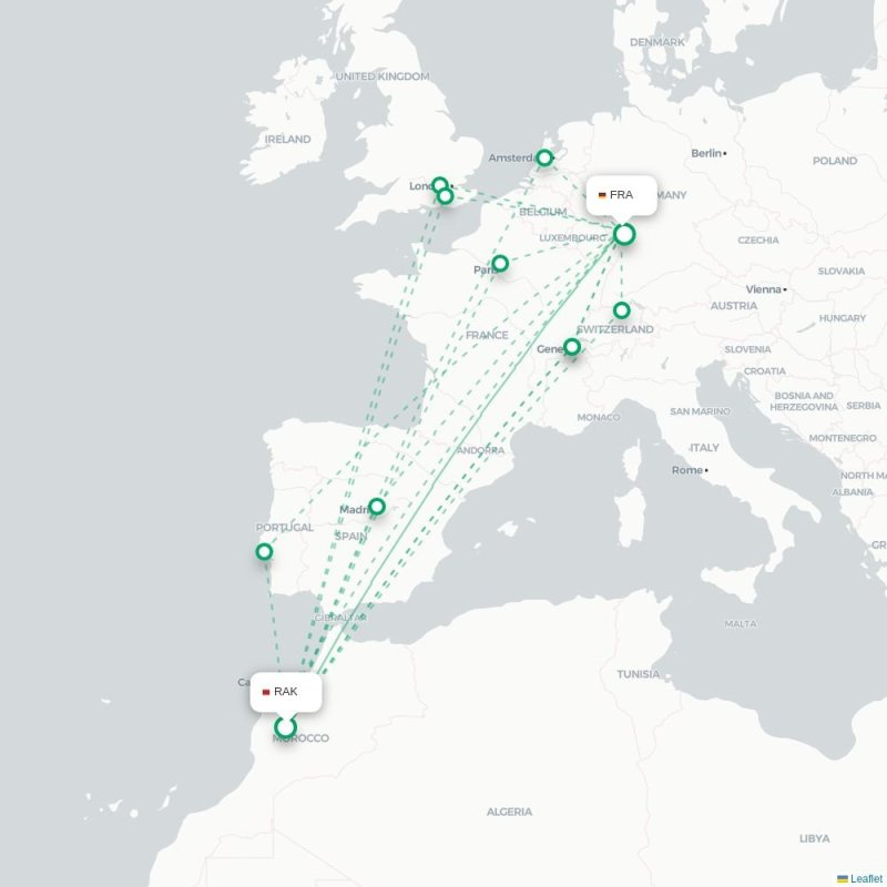 RAK - FRA route map
