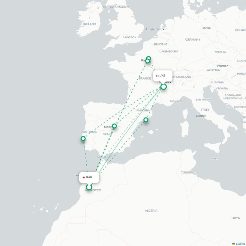RAK - LYS route map