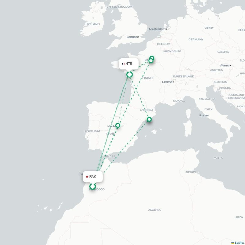 RAK - NTE route map