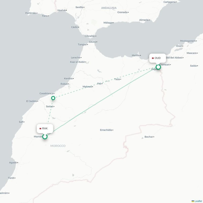 RAK - OUD route map