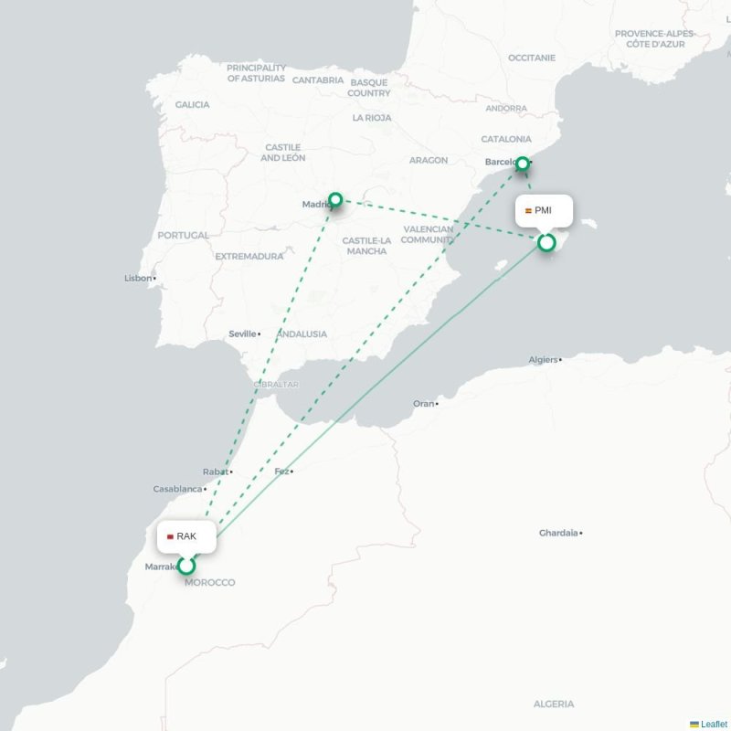 RAK - PMI route map