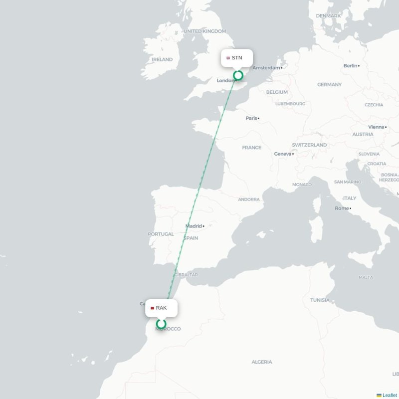 RAK - STN route map