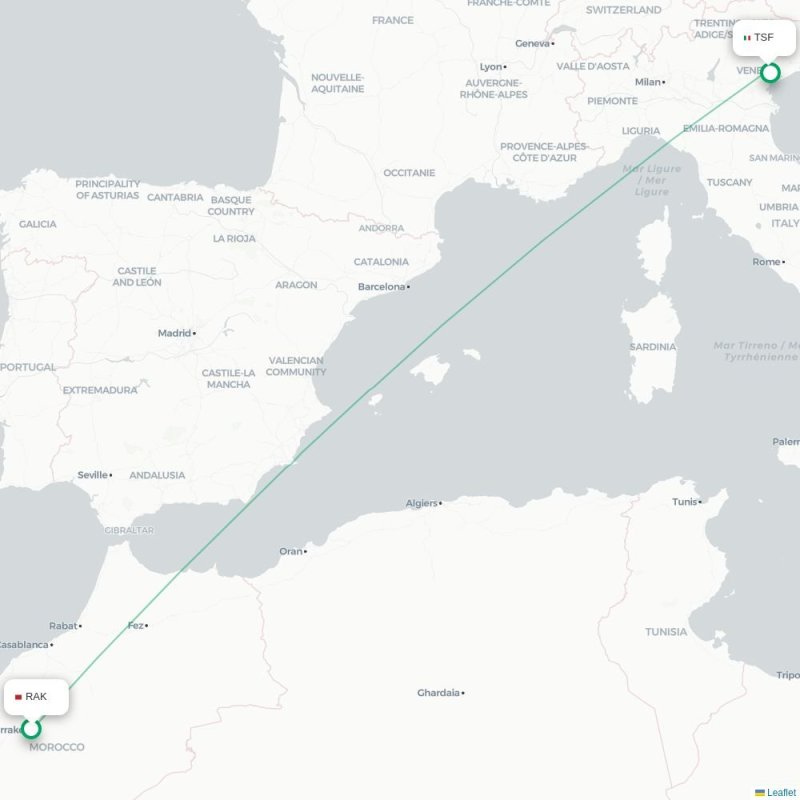RAK - TSF route map