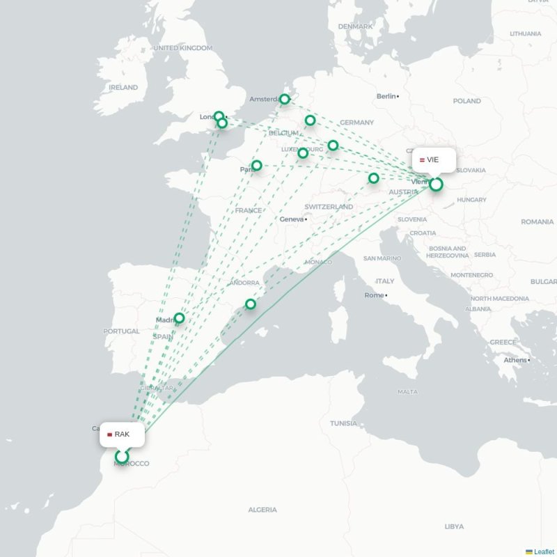 RAK - VIE route map
