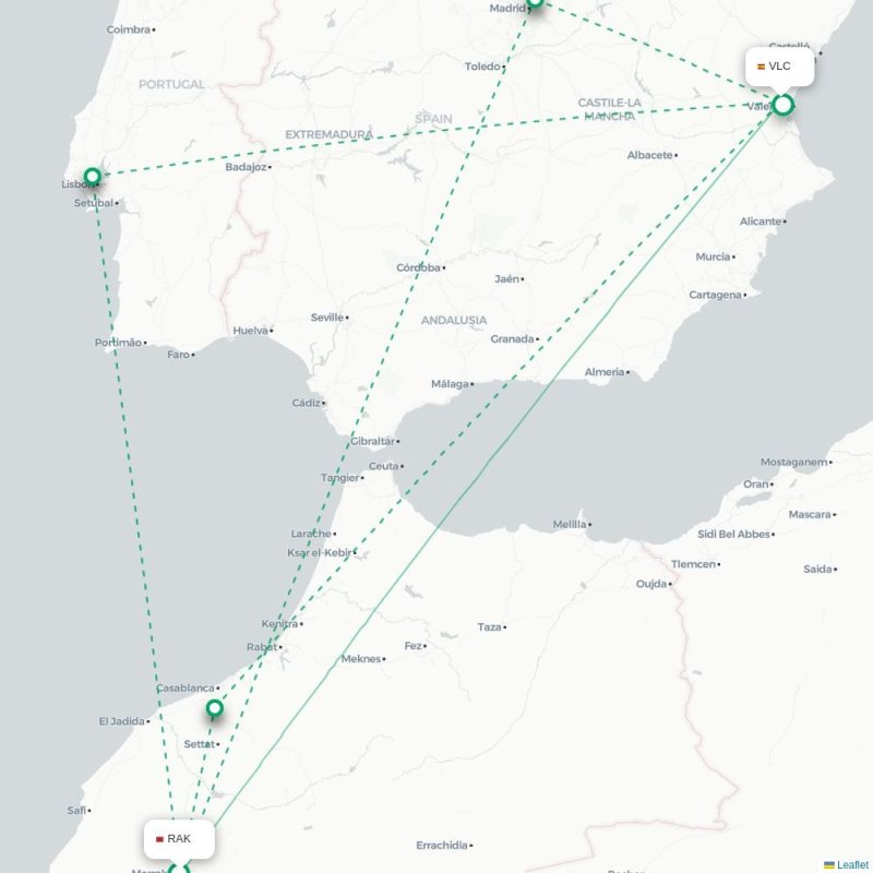 RAK - VLC route map