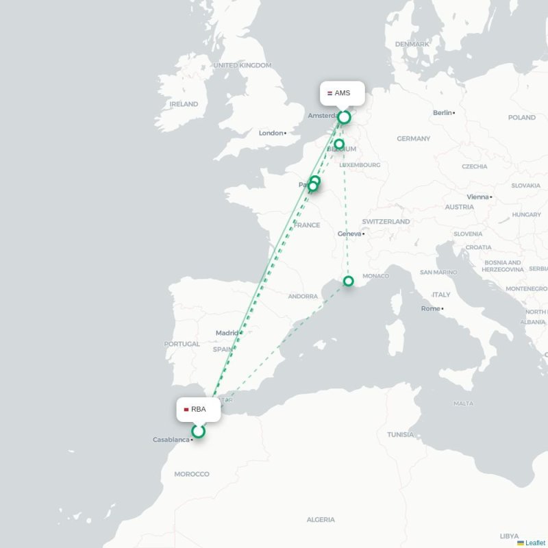 RBA - AMS route map