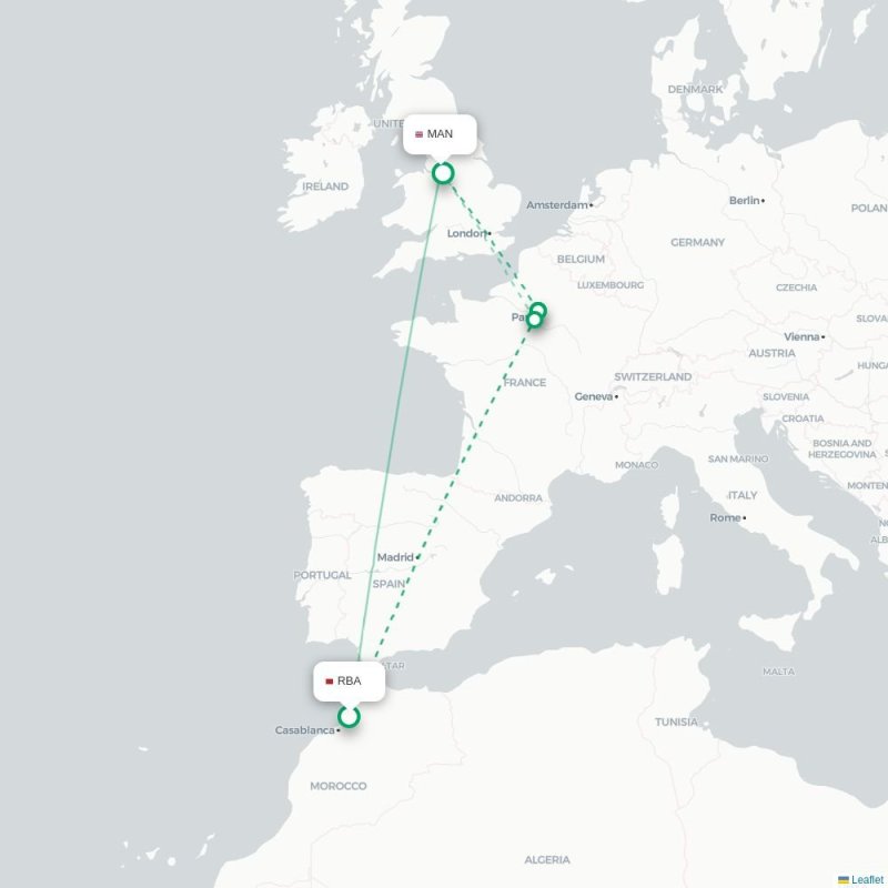 RBA - MAN route map