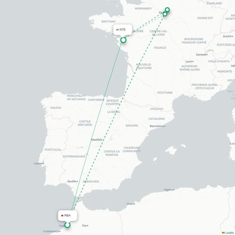 RBA - NTE route map