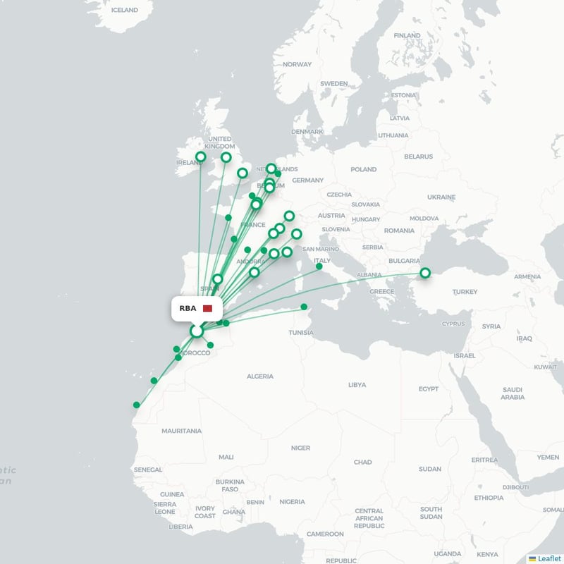 Route map Rabat  RBA 