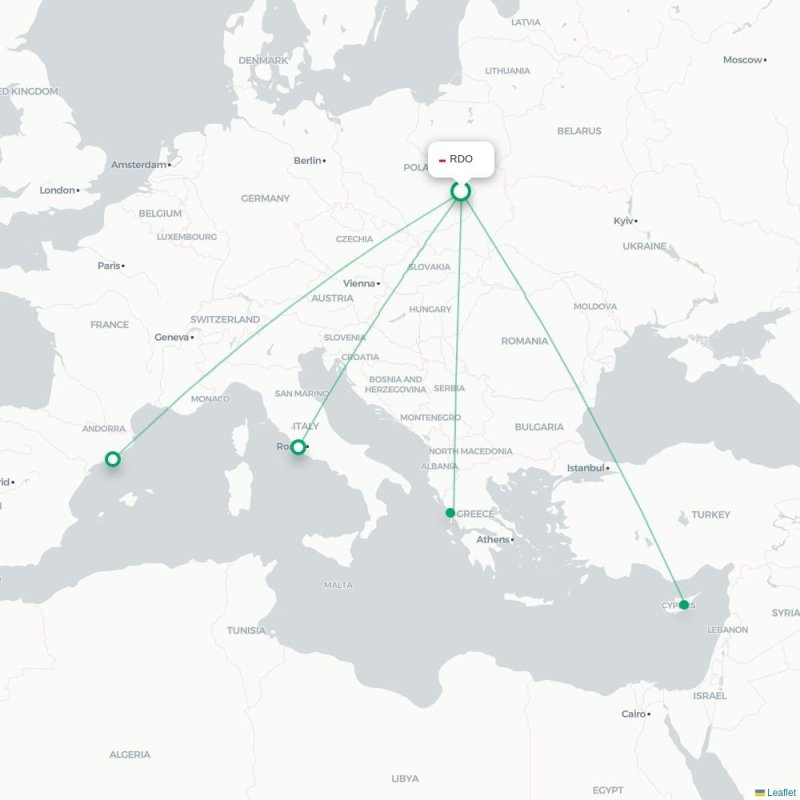RDO - FCO route map