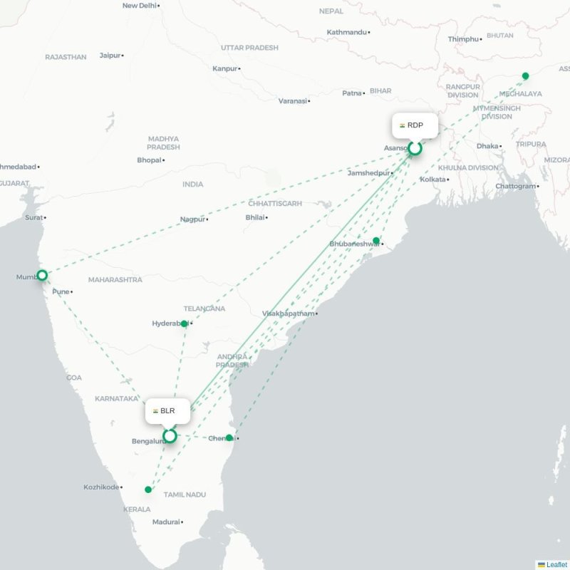 RDP - BLR route map
