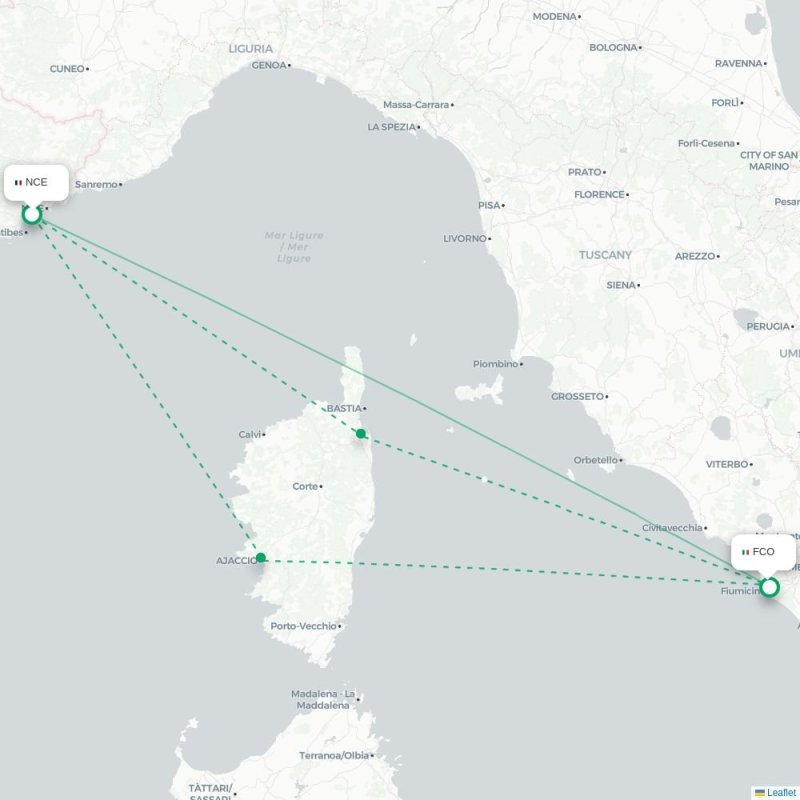 REG - FCO route map