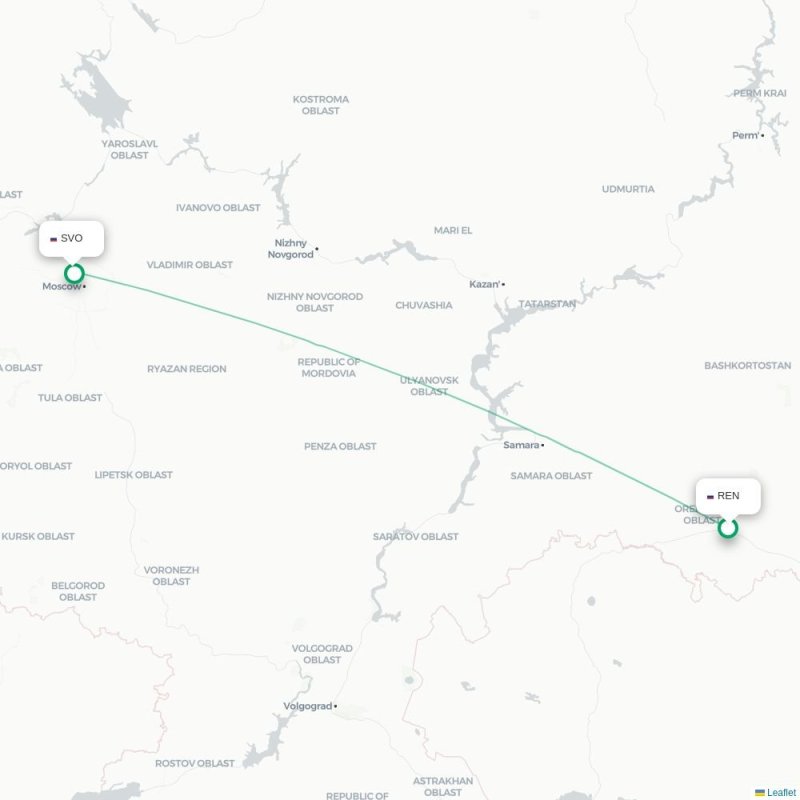 REN - SVO route map
